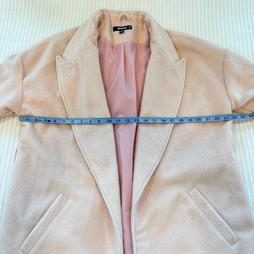 Missguided Drop Shoulder Light Pink Faux Fur Formal Women's Coat US Size 6 - Picture 9 of 10